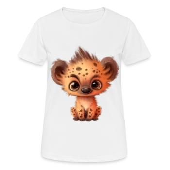 Cute baby hyena with eyes - Women's Breathable T-Shirt - white - Front - AI Model Female 172 dark (172cm)