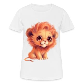 Süßer Cartoon-Baby-Löwe mit Glubschaugen - Frauen T-Shirt atmungsaktiv - Weiß - Vorne - AI Model Female 172 dark (172cm)