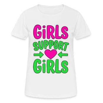 Filles Soutien Filles Amitié - T-shirt respirant Femme - blanc - Devant - AI Model Female 172 dark (172cm)