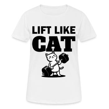 Lift Like Cat - Fitness Cat - T-shirt respirant Femme - blanc - Devant - AI Model Female 172 dark (172cm)