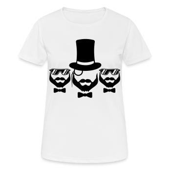 équipe 3 amis équipage fête monsieur cylindre chapeau monogrammé - T-shirt respirant Femme - blanc - Devant - AI Model Female 172 dark (172cm)