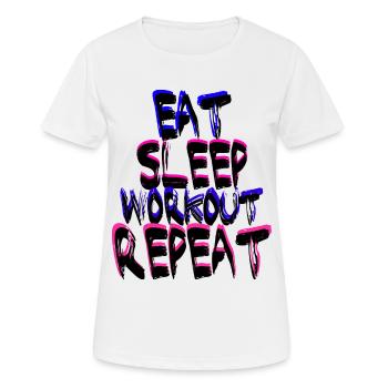 Workout - Frauen T-Shirt atmungsaktiv - Weiß - Vorne - AI Model Female 172 dark (172cm)