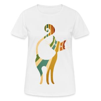 katze - Frauen T-Shirt atmungsaktiv - Weiß - Vorne - AI Model Female 172 dark (172cm)