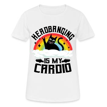 Headbanging Is My Cardio Cat Rainbow Heavy Metal - Women's Breathable T-Shirt - white - Front - AI Model Female 172 dark (172cm)