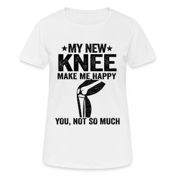 Knie Operation Künstliches Knie Geschenk Genesung - Frauen T-Shirt atmungsaktiv - Weiß - Vorne - AI Model Female 172 dark (172cm)