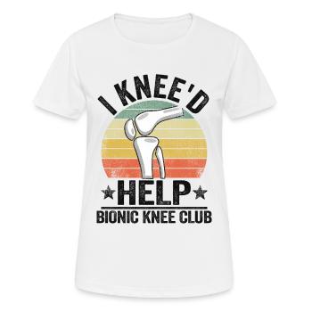Knie Operation Künstliches Knie Geschenk Genesung - Frauen T-Shirt atmungsaktiv - Weiß - Vorne - AI Model Female 172 dark (172cm)