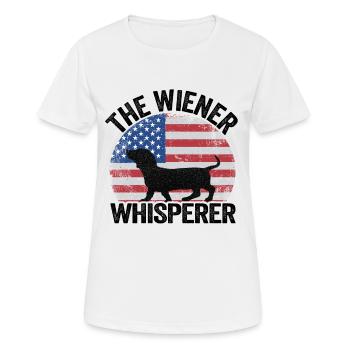 Teckel teckel teckel propriétaire chien de toit - T-shirt respirant Femme - blanc - Devant - AI Model Female 172 dark (172cm)