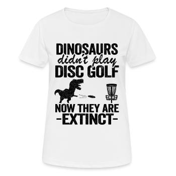 Dinosaures &Disc Golf Drôle De Disque Joueur de Golf - T-shirt respirant Femme - blanc - Devant - AI Model Female 172 dark (172cm)