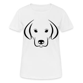 Dog Hund Puppy Welpe Hündchen - Women's Breathable T-Shirt - white - Front - AI Model Female 172 dark (172cm)