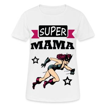 Super Mama - Frauen T-Shirt atmungsaktiv - Weiß - Vorne - AI Model Female 172 dark (172cm)