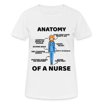 Anatomy of a nurse funny gift - Women's Breathable T-Shirt - white - Front - AI Model Female 172 dark (172cm)