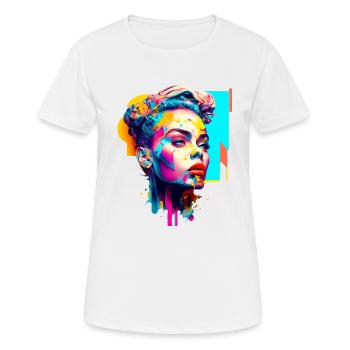 Pop-Art - Frauen T-Shirt atmungsaktiv - Weiß - Vorne - AI Model Female 172 dark (172cm)
