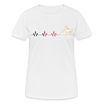 Reining Pferd & Westernreiterin Westernreiten - Frauen T-Shirt atmungsaktiv - Weiß - Vorne - AI Model Female 172 dark (172cm)