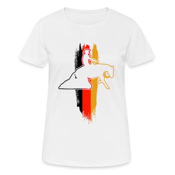 Reining Pferd & Westernreiterin Westernreiten - Frauen T-Shirt atmungsaktiv - Weiß - Vorne - AI Model Female 172 dark (172cm)