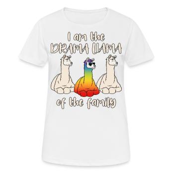 Drame lama arc-en-drame lama de la famille - T-shirt respirant Femme - blanc - Devant - AI Model Female 172 dark (172cm)