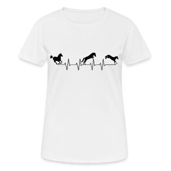 Chevaux de battement de coeur - T-shirt respirant Femme - blanc - Devant - AI Model Female 172 dark (172cm)