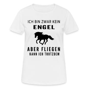 Reiterin - Frauen T-Shirt atmungsaktiv - Weiß - Vorne - AI Model Female 172 dark (172cm)