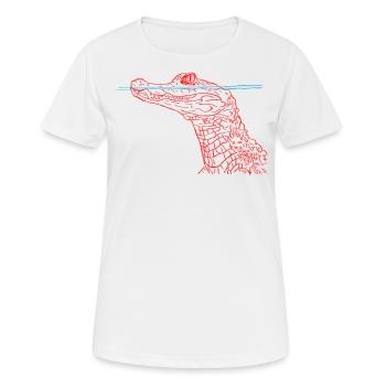 Crocodile T-Shirt - T-shirt respirant Femme - blanc - Devant - AI Model Female 172 dark (172cm)