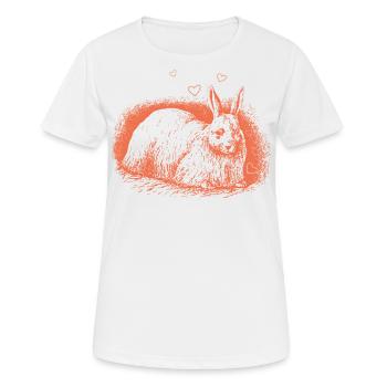 Lapin rétro avec coeurs lapin de Pâques - T-shirt respirant Femme - blanc - Devant - AI Model Female 172 dark (172cm)