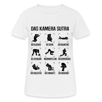 Kamera Sutra Fotograf Fotografen Fotografieren - Frauen T-Shirt atmungsaktiv - Weiß - Vorne - AI Model Female 172 dark (172cm)