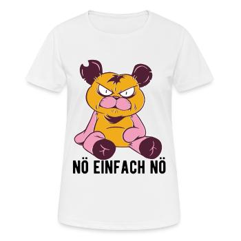 Nö einfach Nö Lustiger Bären Spruch - Frauen T-Shirt atmungsaktiv - Weiß - Vorne - AI Model Female 172 dark (172cm)