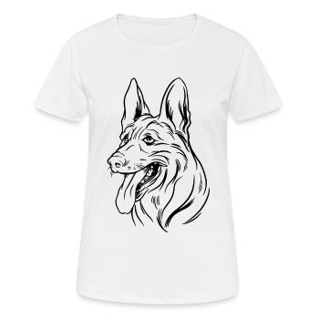 Belgian Malinios Sport Schäferhund Design - Frauen T-Shirt atmungsaktiv - Weiß - Vorne - AI Model Female 172 dark (172cm)