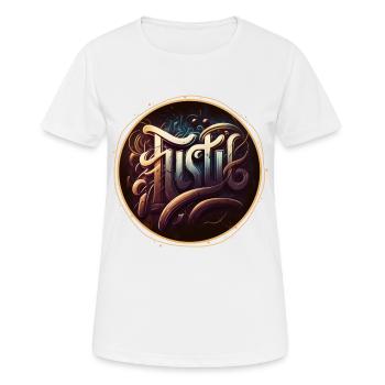 "Hustle" Graffiti Theme 1 - Women's Breathable T-Shirt - white - Front - AI Model Female 172 dark (172cm)