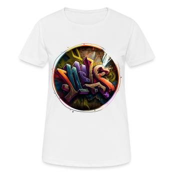 "Light" Graffiti Theme 2 - Women's Breathable T-Shirt - white - Front - AI Model Female 172 dark (172cm)
