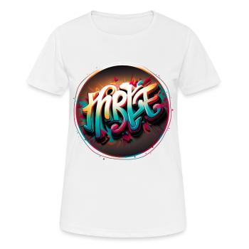 « Inspirer » Graffiti Thème 2 - T-shirt respirant Femme - blanc - Devant - AI Model Female 172 dark (172cm)