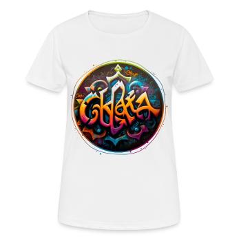 Chakras Graffiti Theme 3 - Women's Breathable T-Shirt - white - Front - AI Model Female 172 dark (172cm)