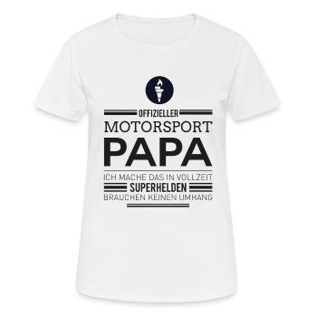 Motorsport Papa - Frauen T-Shirt atmungsaktiv - Weiß - Vorne - AI Model Female 172 dark (172cm)