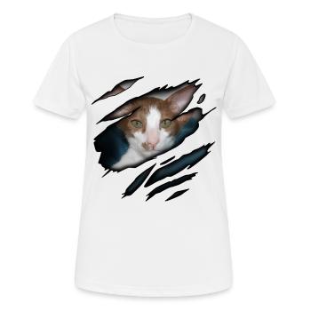 Orientalisch Kurzhaar in mir - Frauen T-Shirt atmungsaktiv - Weiß - Vorne - AI Model Female 172 dark (172cm)