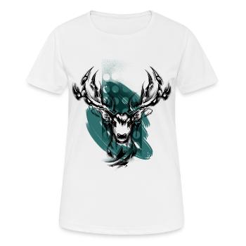 Deer head black - Women's Breathable T-Shirt - white - Front - AI Model Female 172 dark (172cm)