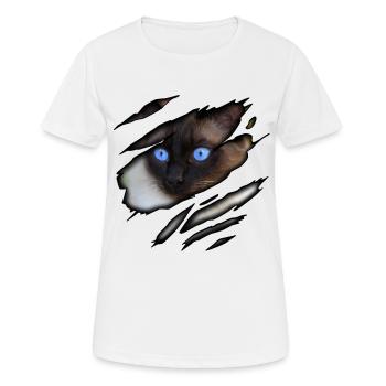 Siam Katze in mir - Frauen T-Shirt atmungsaktiv - Weiß - Vorne - AI Model Female 172 dark (172cm)