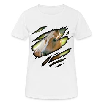 Haflinger in mir - Frauen T-Shirt atmungsaktiv - Weiß - Vorne - AI Model Female 172 dark (172cm)