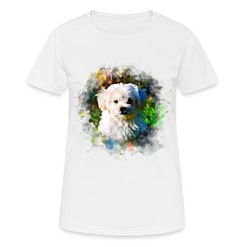 gxp maltese dog aquarelle splatter - T-shirt respirant Femme - blanc - Devant - AI Model Female 172 dark (172cm)