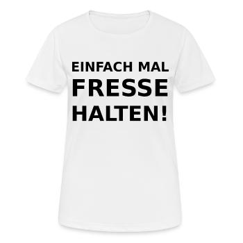 Ferme ta gueule! - T-shirt respirant Femme - blanc - Devant - AI Model Female 172 dark (172cm)