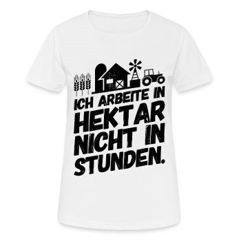 Landwirt Bauer Landwirtschaft Sprüche Hektar - Frauen T-Shirt atmungsaktiv - Weiß - Vorne - AI Model Female 172 dark (172cm)