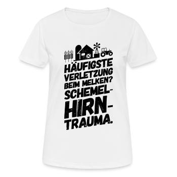 Landwirt Bauer Landwirtschaft Sprüche Melken - Frauen T-Shirt atmungsaktiv - Weiß - Vorne - AI Model Female 172 dark (172cm)