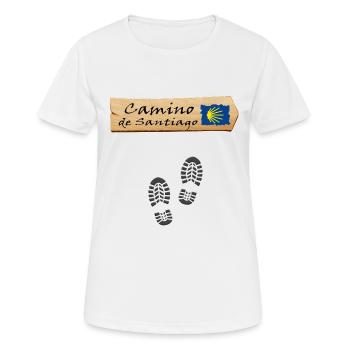 Jakobsweg - Frauen T-Shirt atmungsaktiv - Weiß - Vorne - AI Model Female 172 dark (172cm)