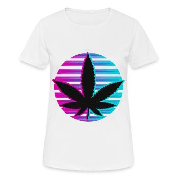 Kiffen herbe kiffer cannabis 420 Neon - T-shirt respirant Femme - blanc - Devant - AI Model Female 172 dark (172cm)
