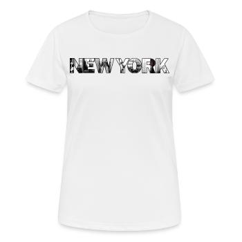 New York lettering - Women's Breathable T-Shirt - white - Front - AI Model Female 172 dark (172cm)