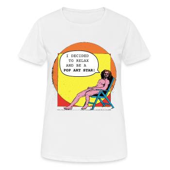 Vitruvian_Man_Leonardo_Da Vinci goes Pop Art - Frauen T-Shirt atmungsaktiv - Weiß - Vorne - AI Model Female 172 dark (172cm)