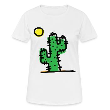 Single cactus - Women's Breathable T-Shirt - white - Front - AI Model Female 172 dark (172cm)