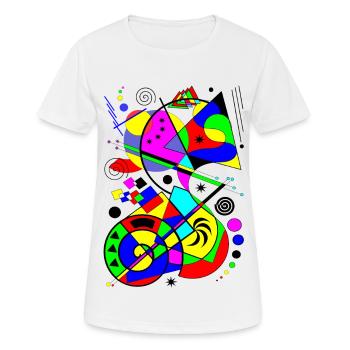 abstract art colorful pattern multicolored paints shapes - Women's Breathable T-Shirt - white - Front - AI Model Female 172 dark (172cm)