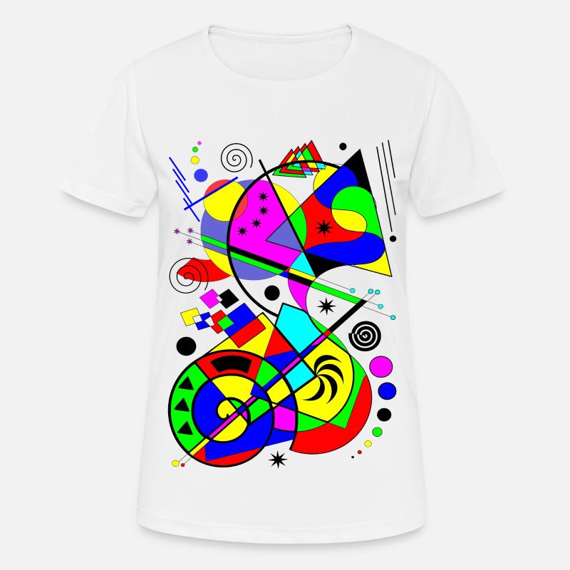 abstract art colorful pattern multicolored paints shapes - Women's Breathable T-Shirt - white