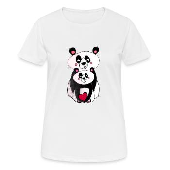 Frères et sœurs Panda - fier grand frère - T-shirt respirant Femme - blanc - Devant - AI Model Female 172 dark (172cm)
