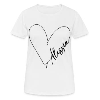Alessia Nom Ligne de coeur - T-shirt respirant Femme - blanc - Devant - AI Model Female 172 dark (172cm)