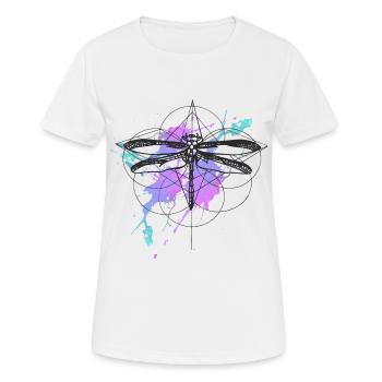Libelle-aquarell - Frauen T-Shirt atmungsaktiv - Weiß - Vorne - AI Model Female 172 dark (172cm)