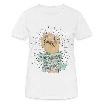 Starke Frauen Power Powerfrau Frau Spruch Geschenk - Frauen T-Shirt atmungsaktiv - Weiß - Vorne - AI Model Female 172 dark (172cm)